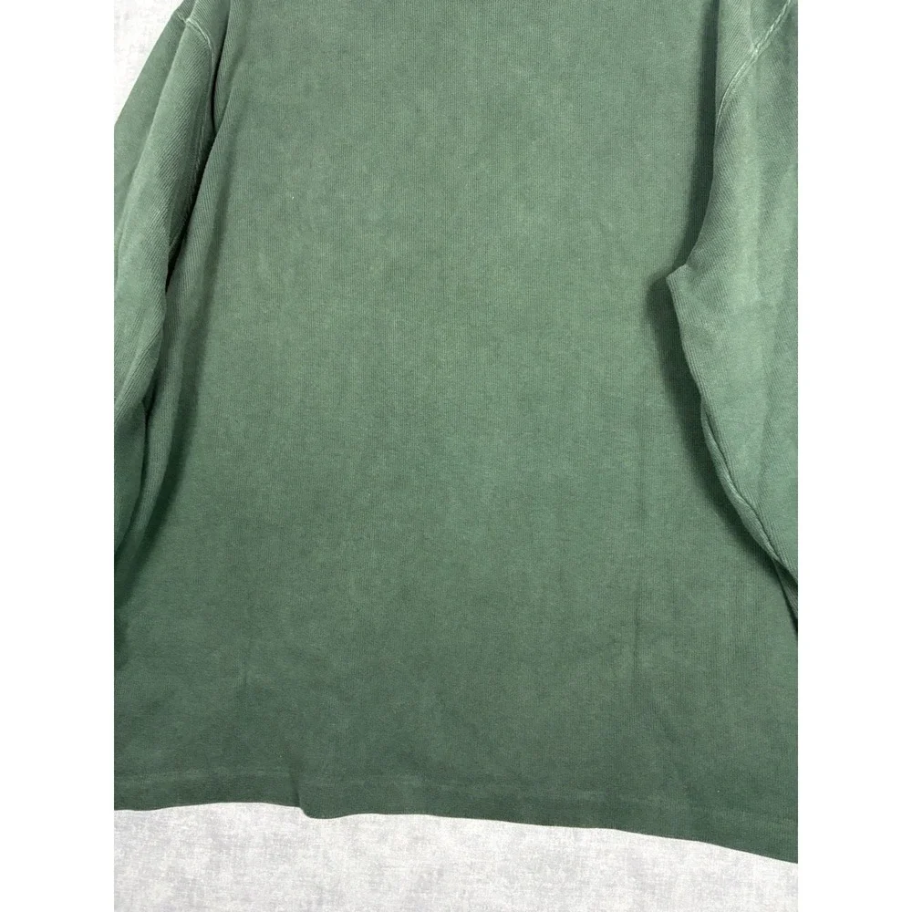 Polo Ralph Lauren Quarter Zip Sweater Men's XL Green 100% Cotton Purple Pony